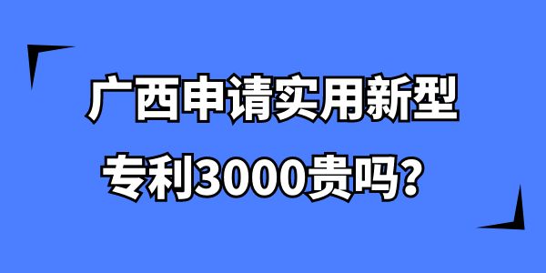 廣西申請實用新型專利3000貴嗎？