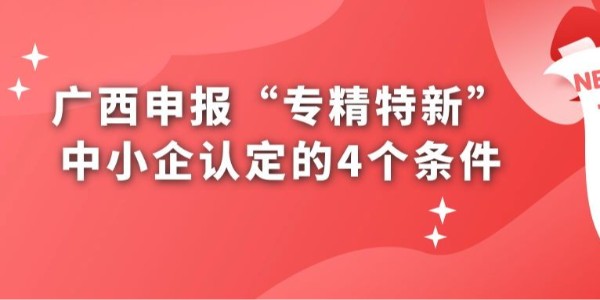 廣西申報(bào)“專精特新”中小企認(rèn)定的4個(gè)條件