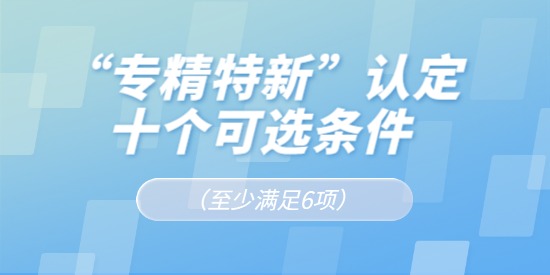 專精特新認定十個可選條件,