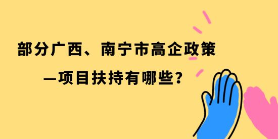 部分廣西、南寧市高企政策—項(xiàng)目扶持有哪些？