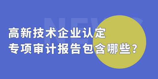 高新技術企業(yè)認定中，專項審計報告包括哪些？收費標準怎么算？