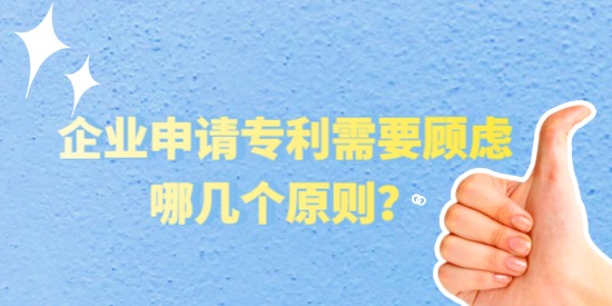 企業(yè)申請專利需要顧慮哪幾個原則？